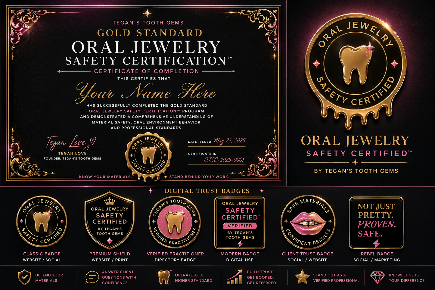 Gold Standard Oral Jewelry Safety Certification™