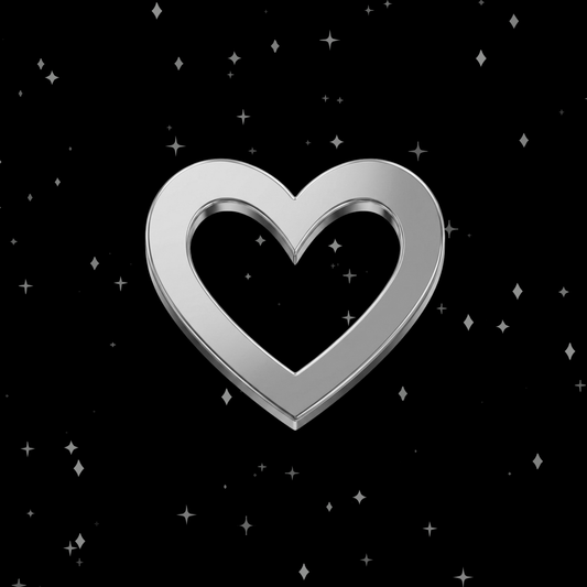 18k Heart Outline 2.0 Tooth Gem