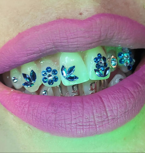 high quality lead free crystal glass tooth gems, crystal tooth gems
