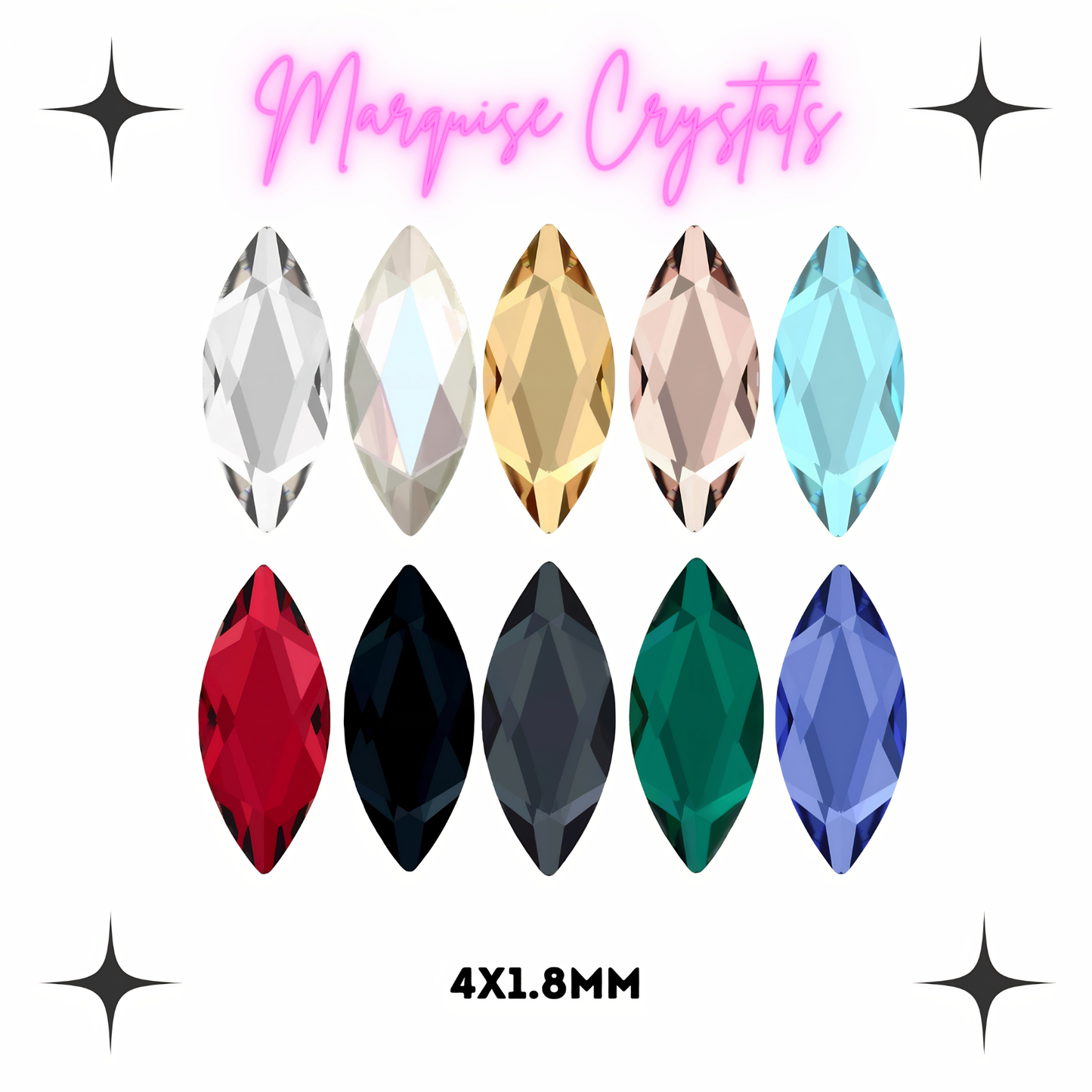 Marquise Crystal Tooth Gems