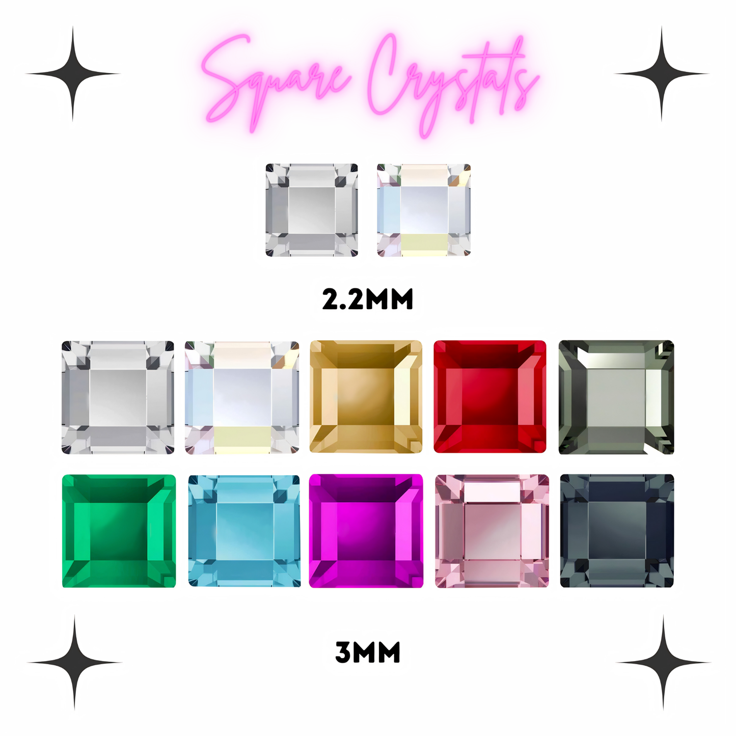 Square Crystal Tooth Gems