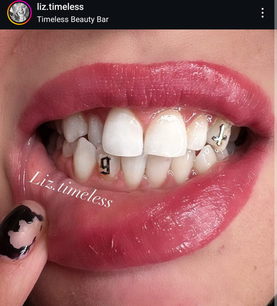 18K Baby Medieval Cross Tooth Gem