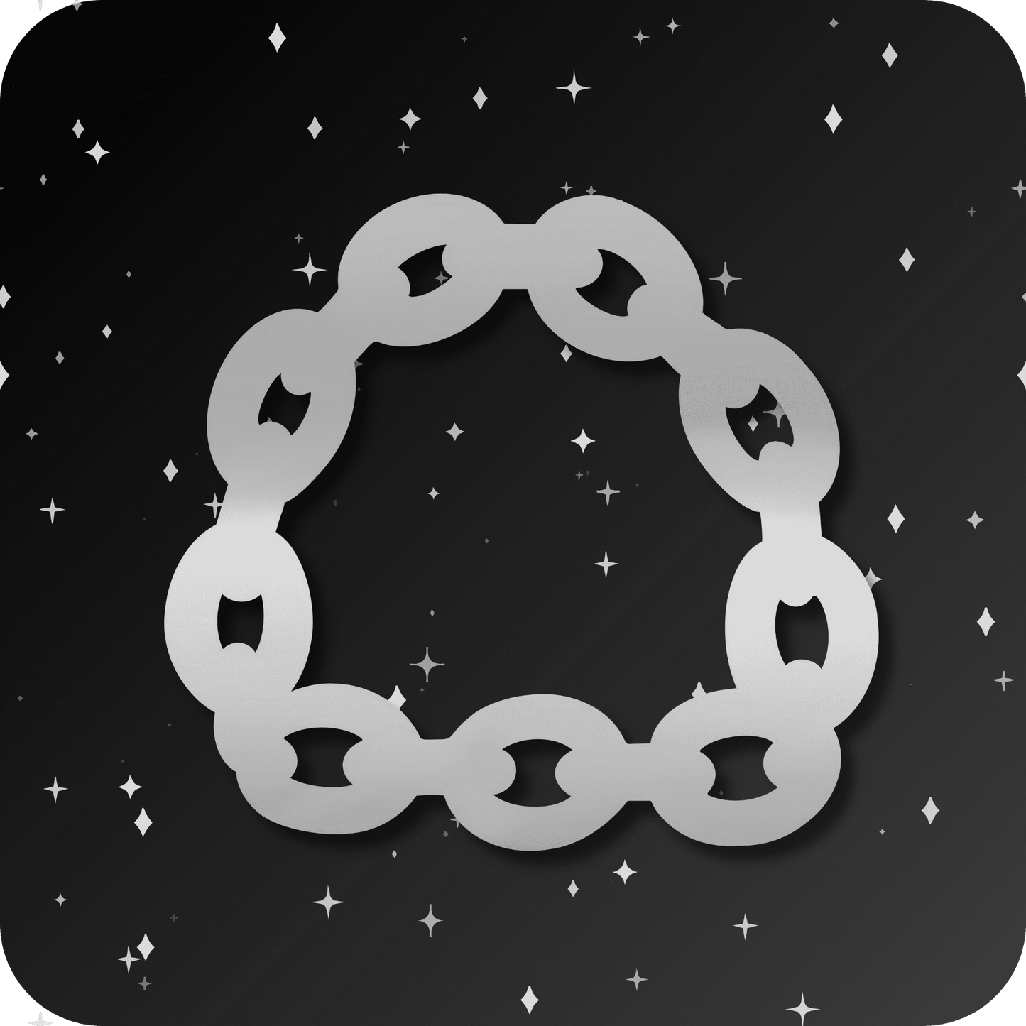 18K Chain Link Frame Tooth Gem