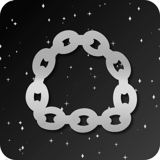 18K Chain Link Frame Tooth Gem