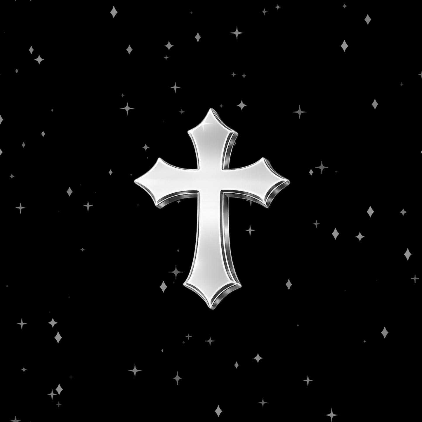 18k Gothic Cross Tooth Gem