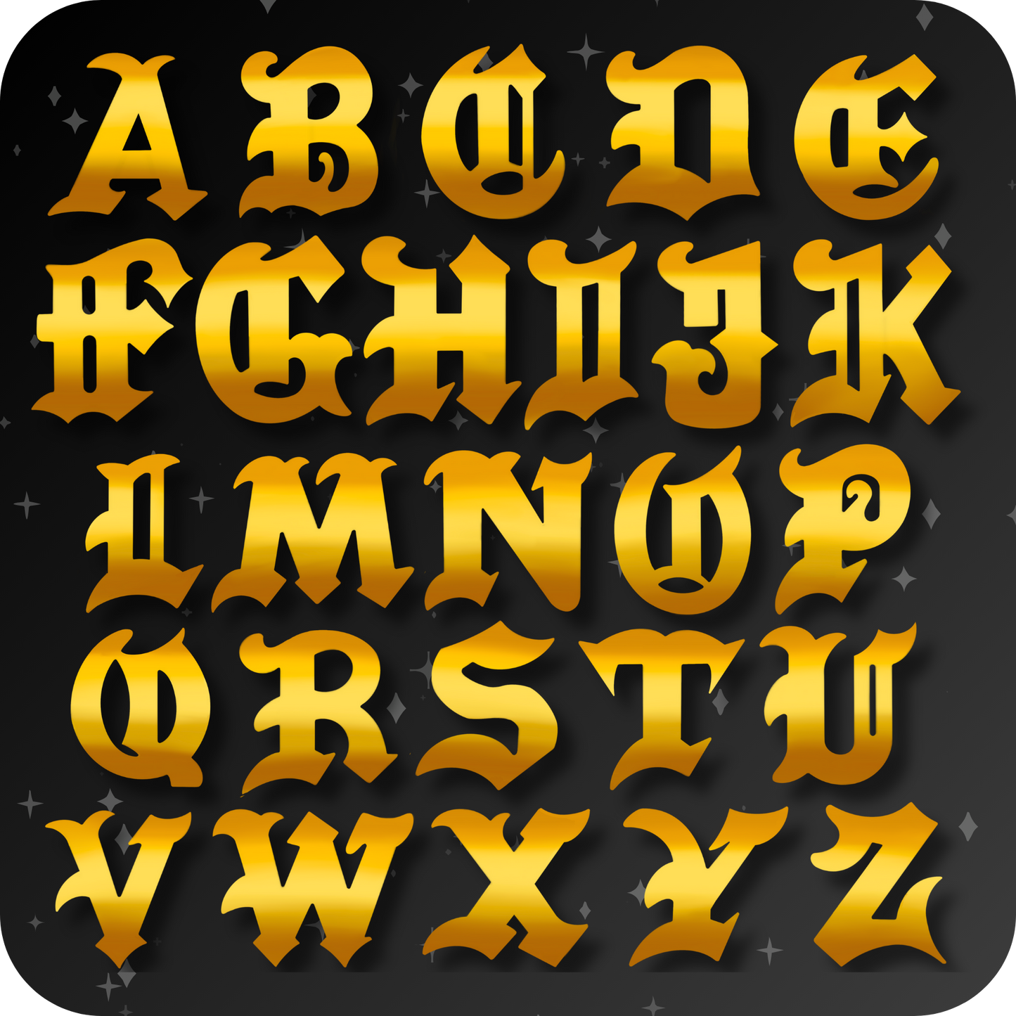 18k Old English Letters
