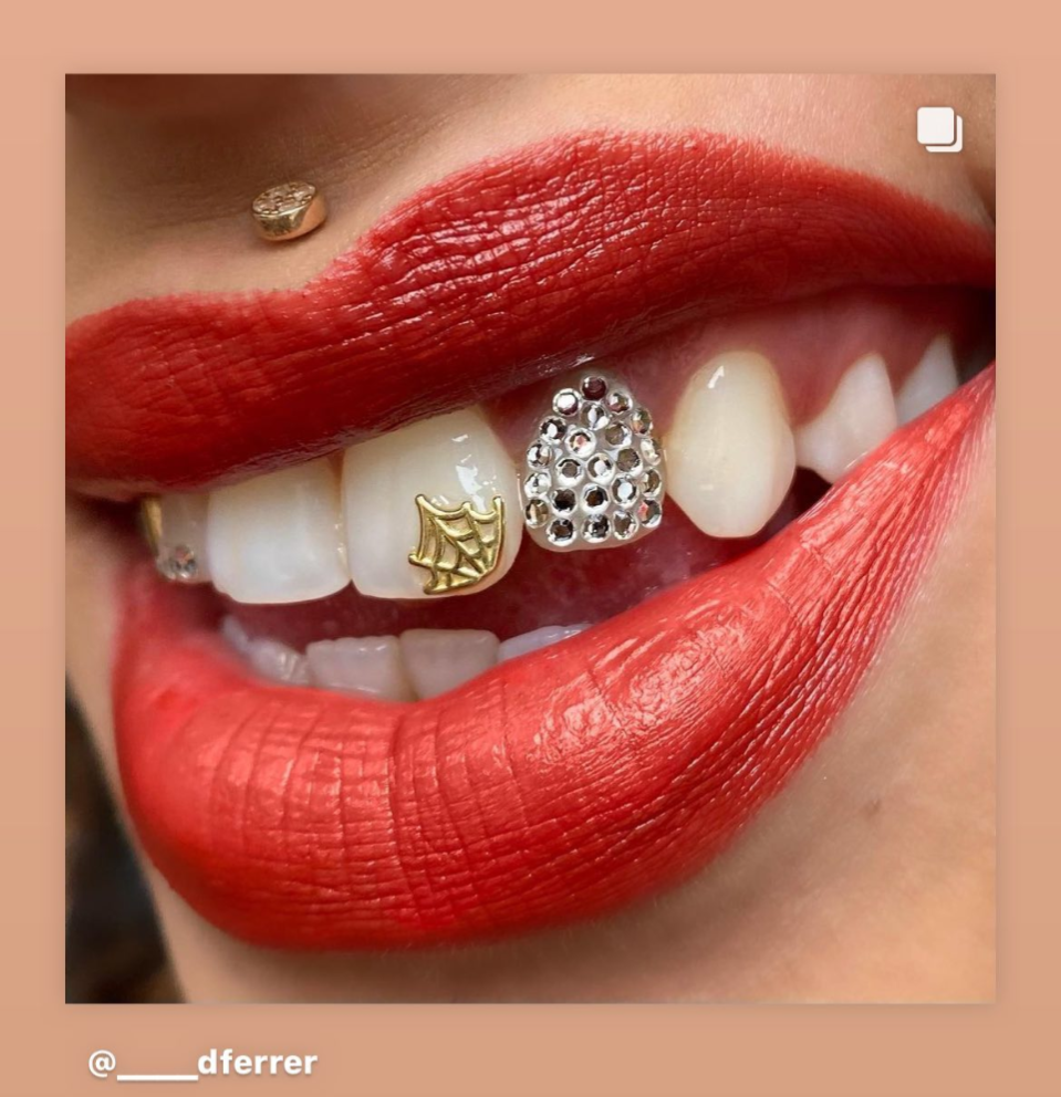 18k Spider Web Tooth Gem