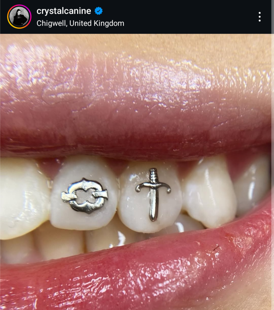 18k Dagger Tooth Gem