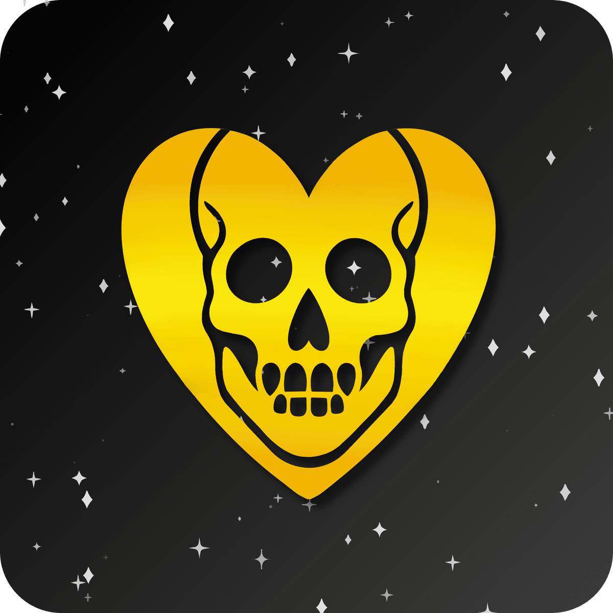 18K Skull Heart Tooth Gem