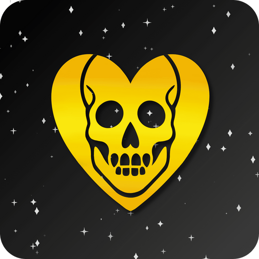 18K Skull Heart Tooth Gem