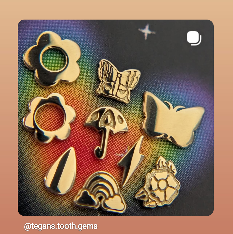 18k Butterfly Tooth Gem
