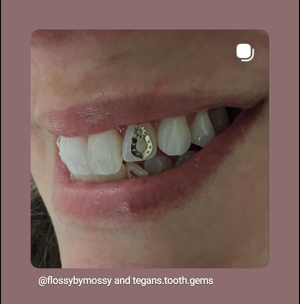 18K Horseshoe Tooth Gem