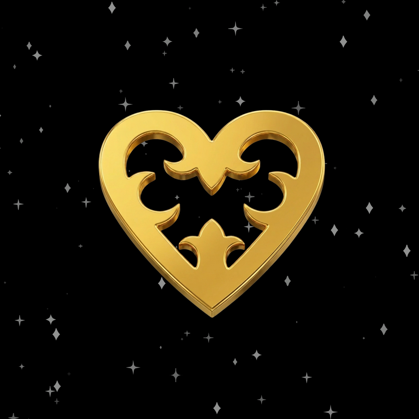 18k Filigree Heart Tooth Gem