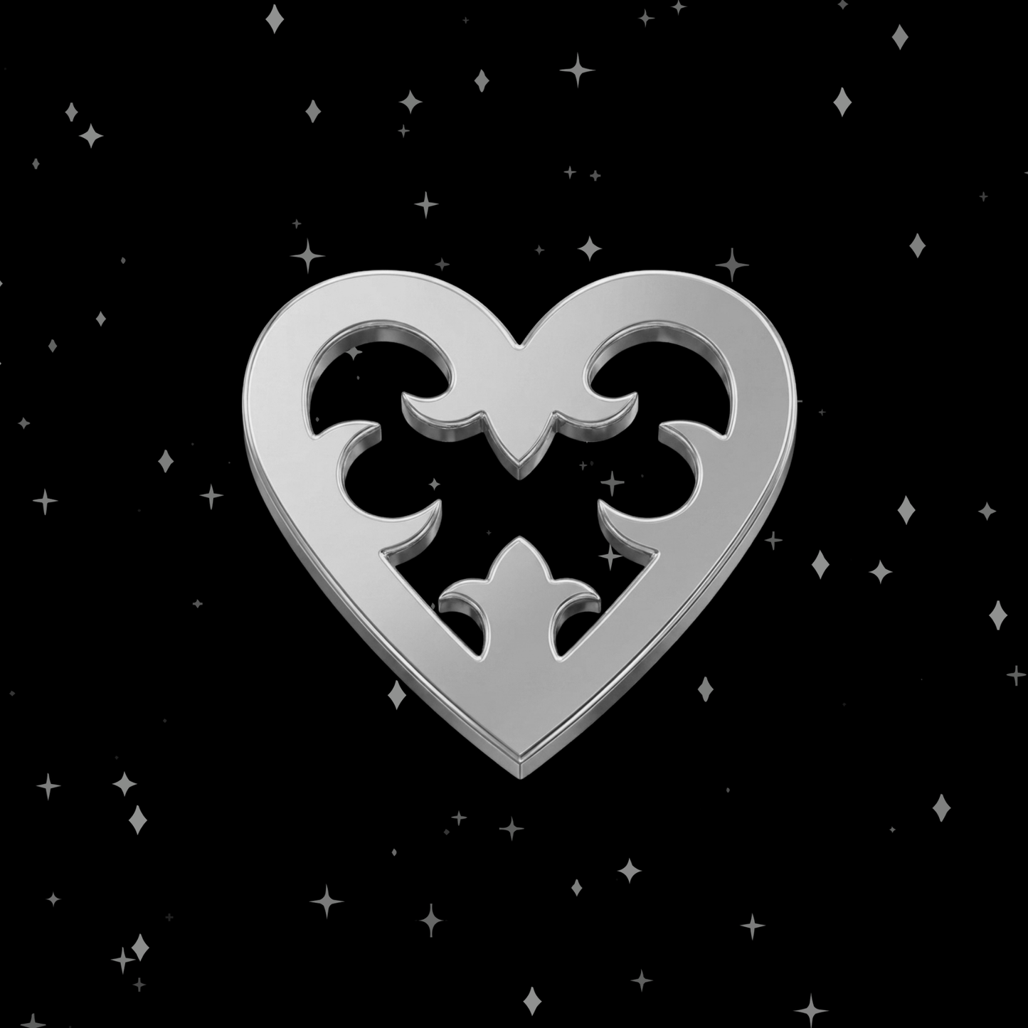 18k Filigree Heart Tooth Gem
